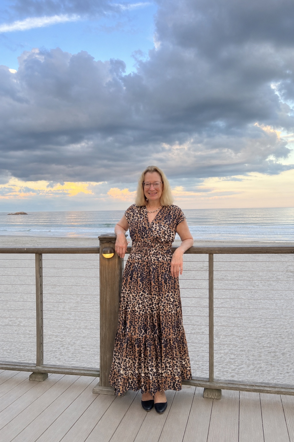 Debbie Sullivan overlooking the ocean in Narragansett